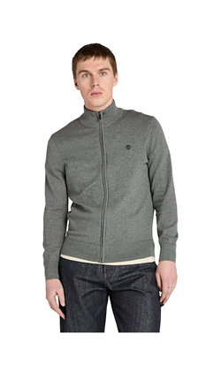 MAGLIONE IN COTONE A ZIP INTERA WILLIAMS RIVER GRIGIO